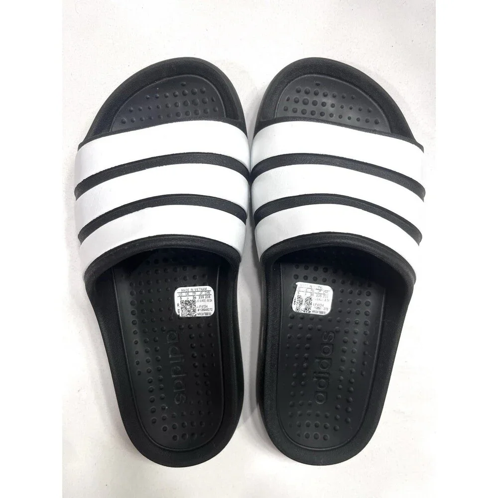 NWOB Adidas Adilette Flow Black White Men’s US 5 EU 38 Slip On Sandal IF4134